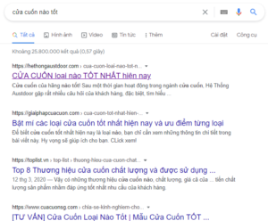 marketing cửa cuốn qua Google và SEO